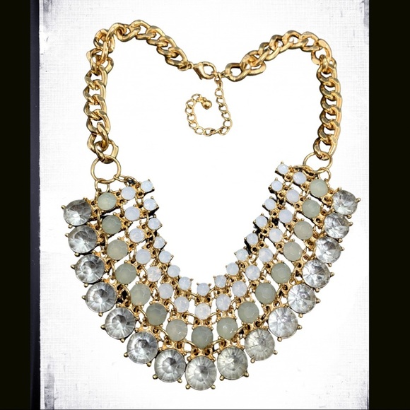 Boho Glam Rhinestone Statement Necklace - Picture 2 of 8